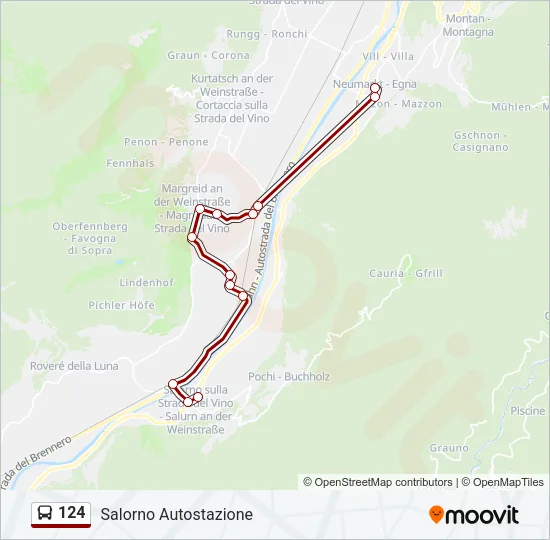 124 Bus Line Map