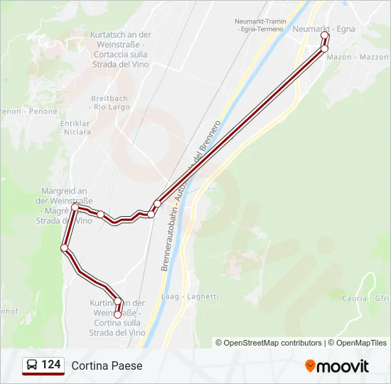124 Bus Line Map