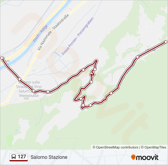 Percorso linea bus 127