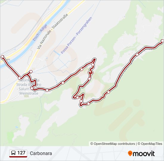 Percorso linea bus 127