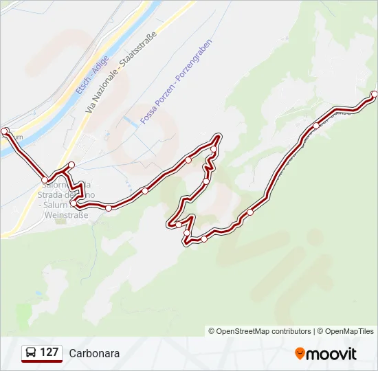 127 Bus Line Map