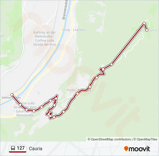 127 Bus Line Map
