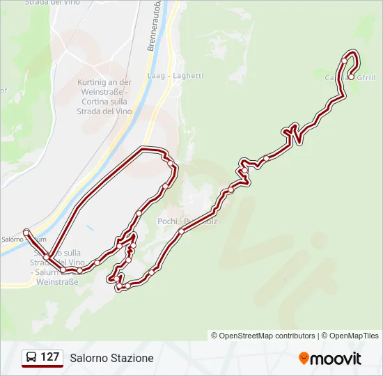 127 Bus Line Map
