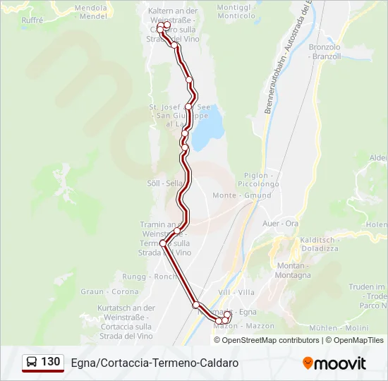 130 Bus Line Map