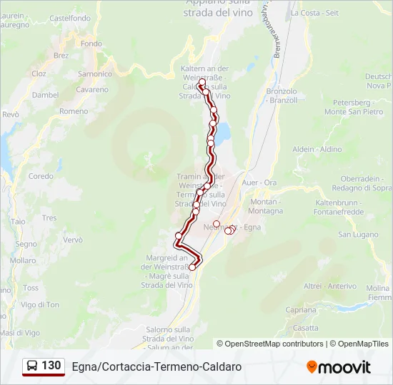 130 Bus Line Map