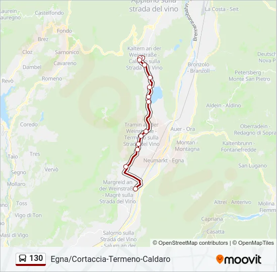 130 Bus Line Map