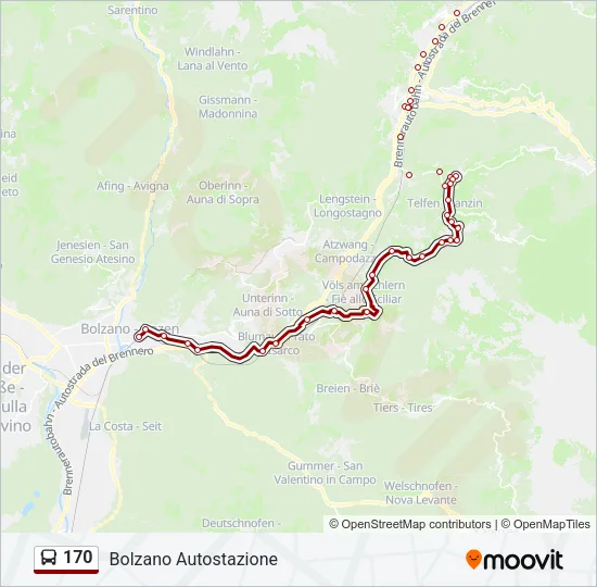 170 Bus Line Map