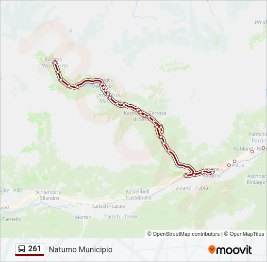 261 Bus Line Map