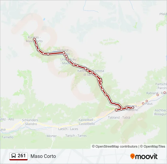 261 Bus Line Map