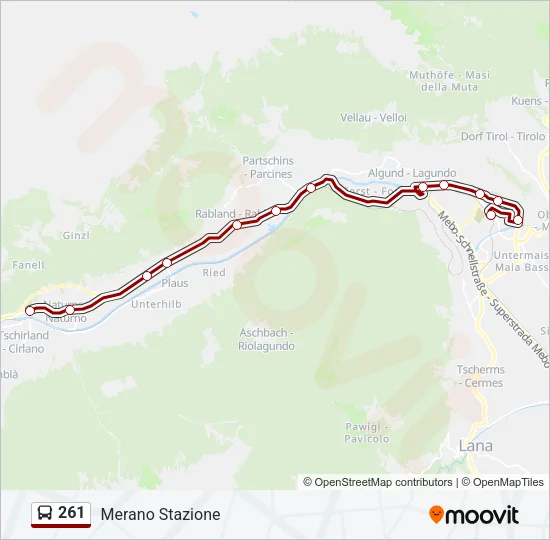 261 Bus Line Map
