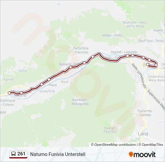 261 Bus Line Map