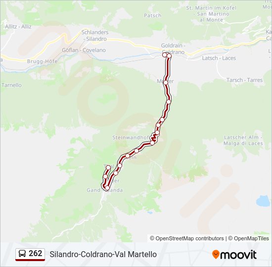 Percorso linea bus 262