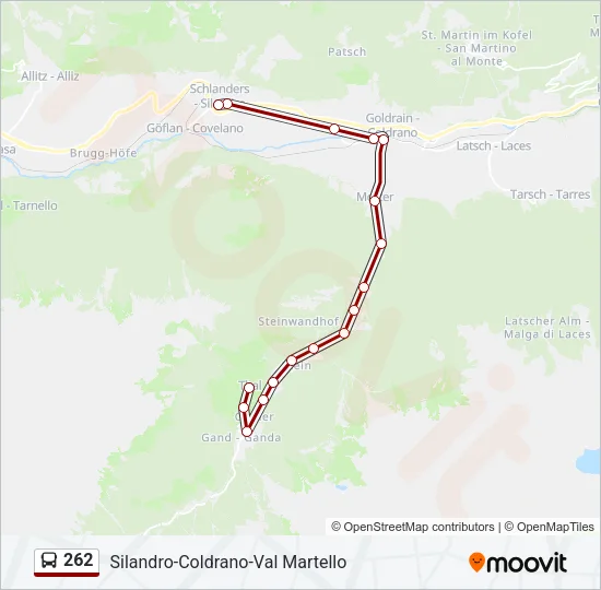 Percorso linea bus 262