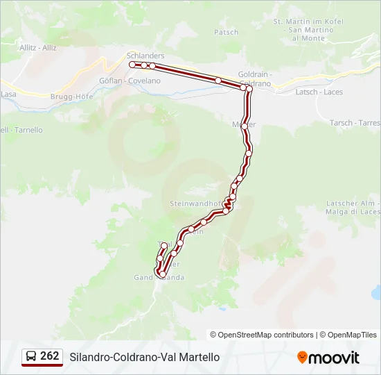 Percorso linea bus 262