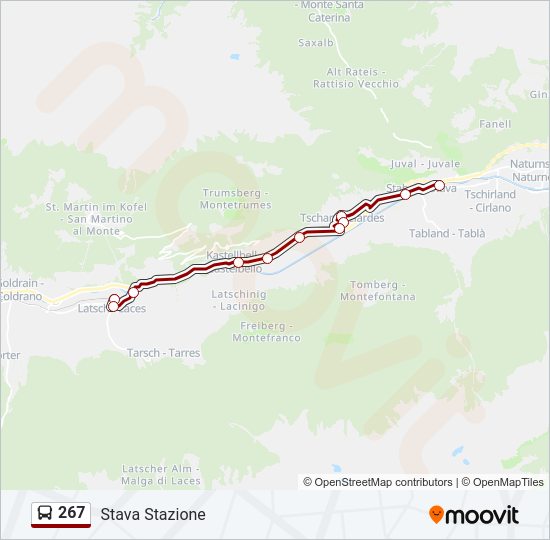 Percorso linea bus 267