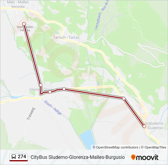 274 Bus Line Map