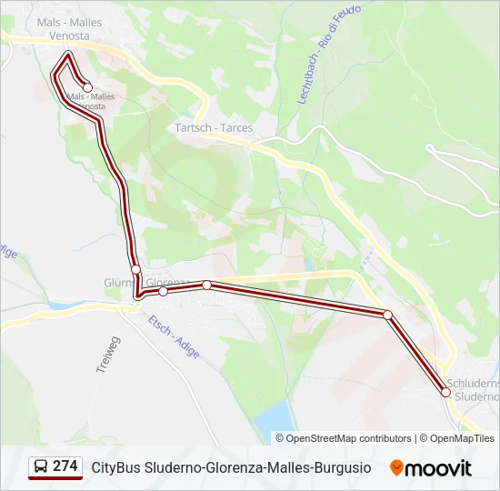 274 Bus Line Map