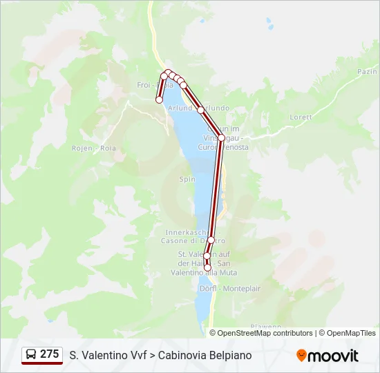 275 Bus Line Map