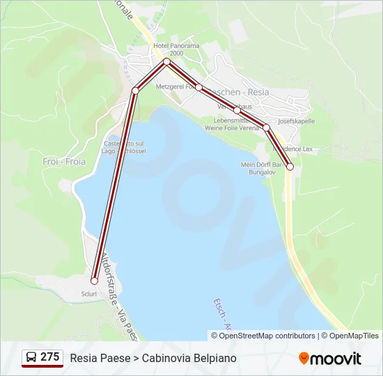275 Bus Line Map