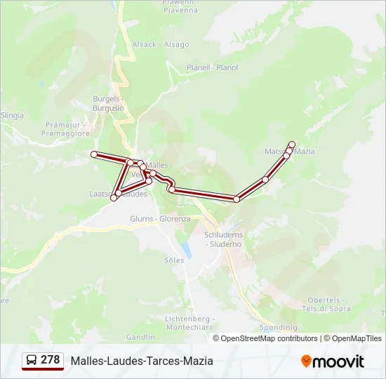 278 Bus Line Map