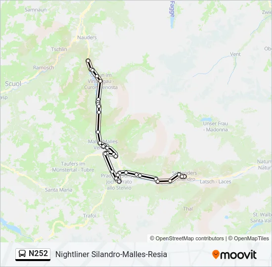 N252 Bus Line Map