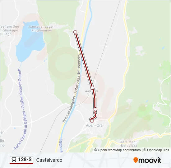 128-S Bus Line Map