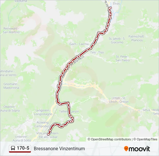 170-S Bus Line Map