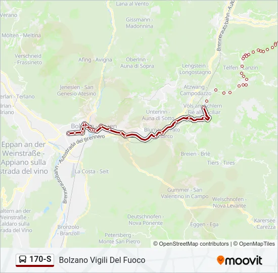 170-S Bus Line Map