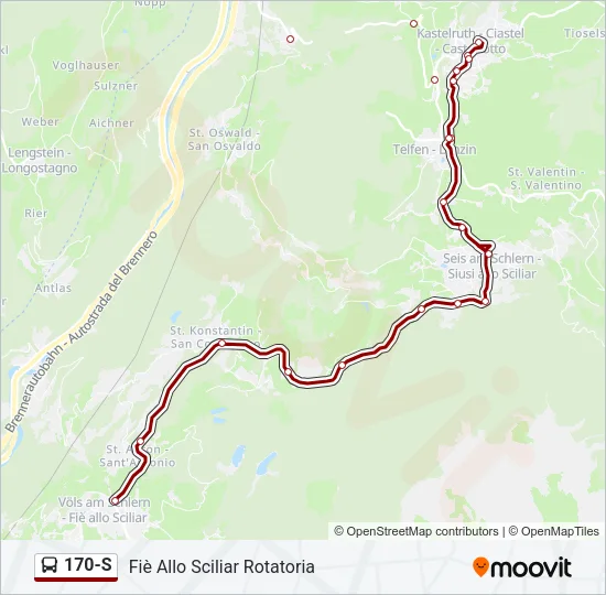 170-S Bus Line Map
