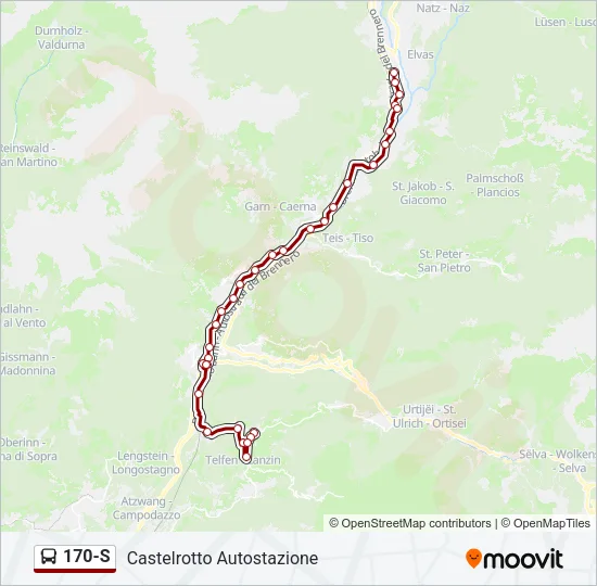 170-S Bus Line Map