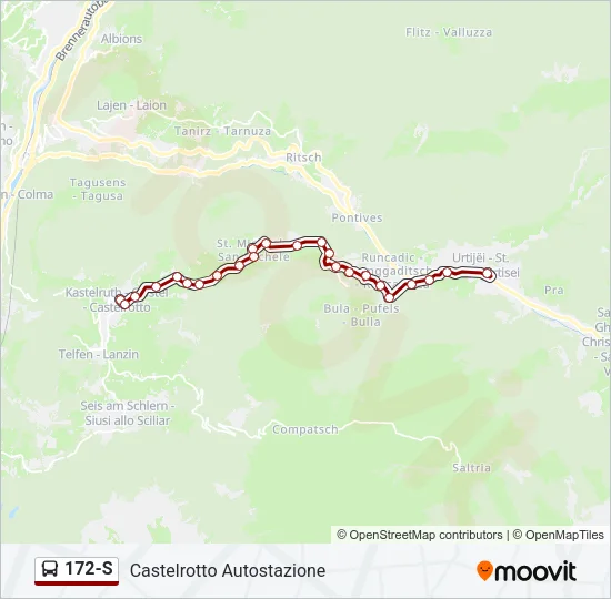 172-S Bus Line Map