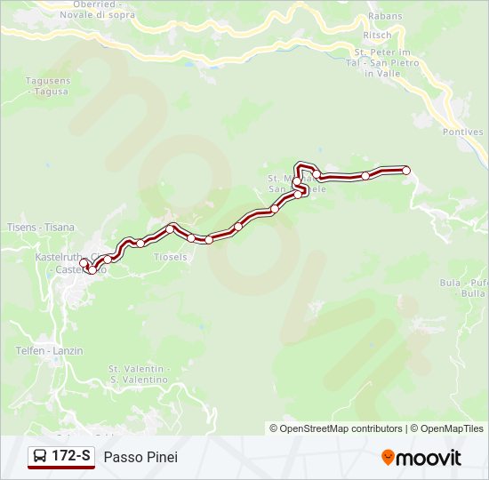 Percorso linea bus 172-S