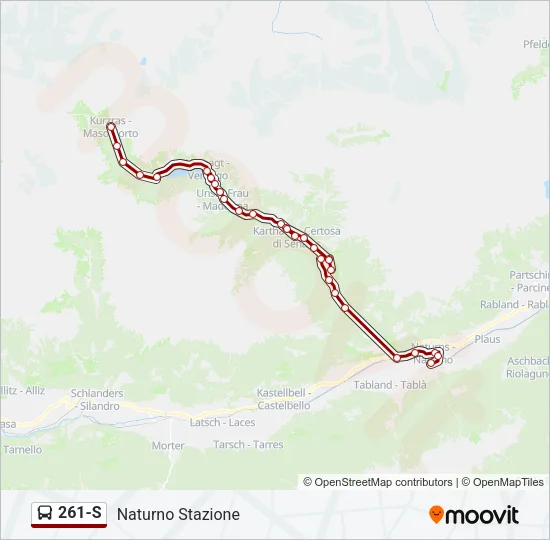 261-S Bus Line Map