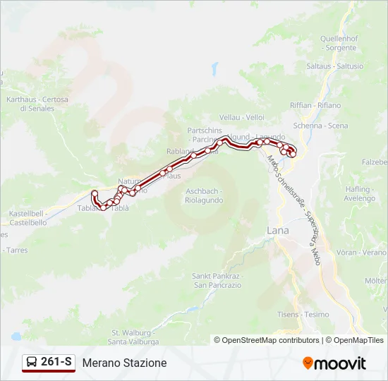 261-S Bus Line Map