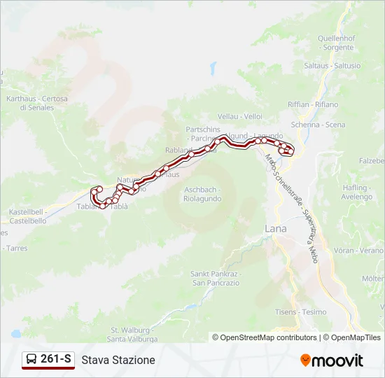 261-S Bus Line Map