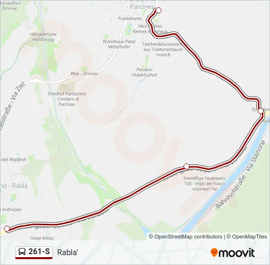 261-S Bus Line Map