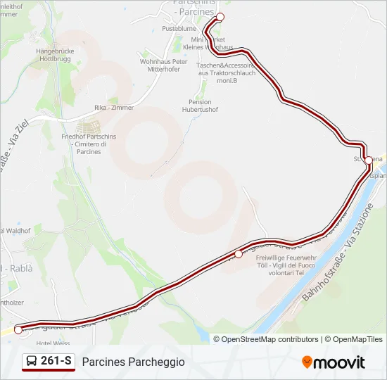 261-S Bus Line Map
