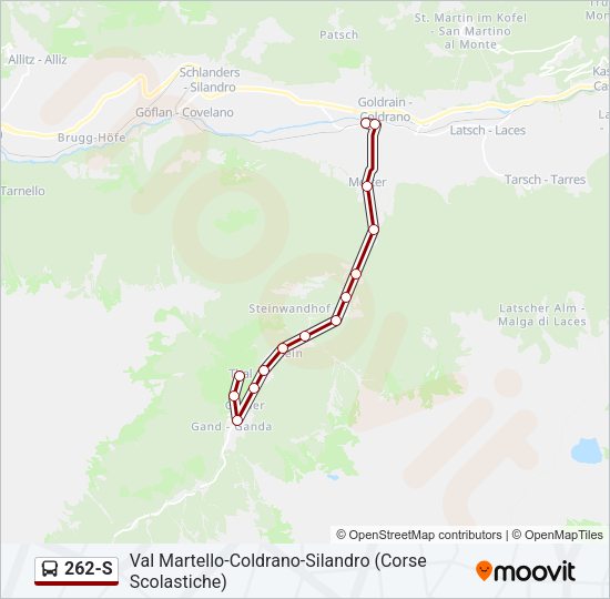 Percorso linea bus 262-S