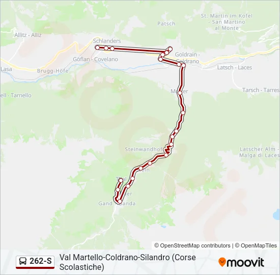 262-S Bus Line Map