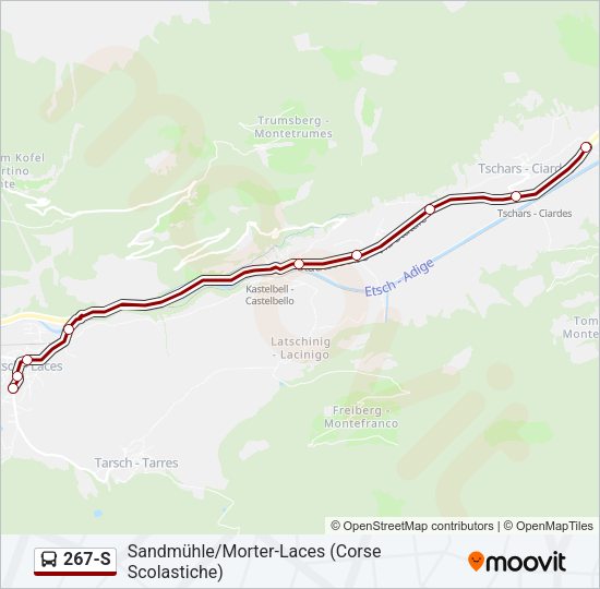 Percorso linea bus 267-S