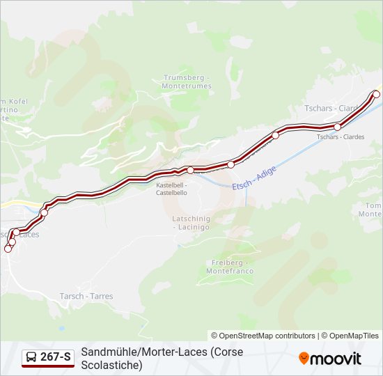 Percorso linea bus 267-S