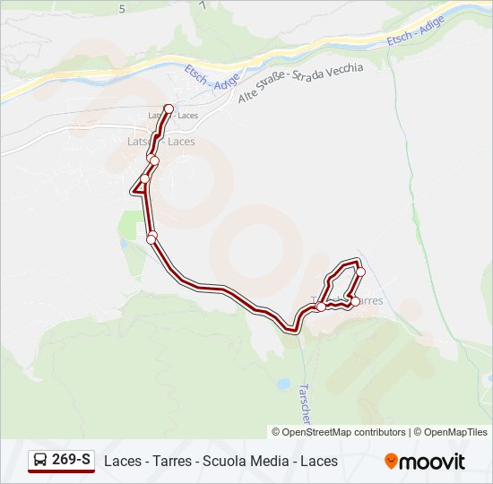 Percorso linea bus 269-S