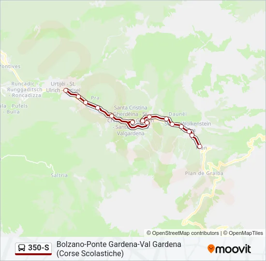 350-S Bus Line Map