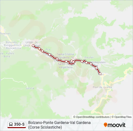 350-S Bus Line Map