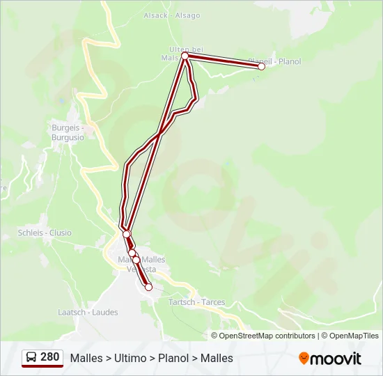 280 Bus Line Map