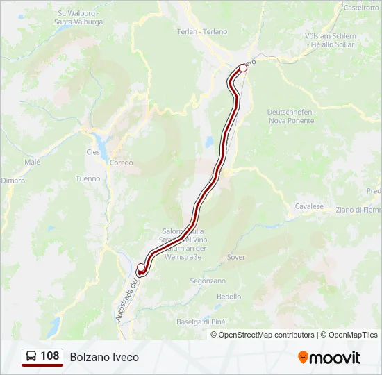 108 Bus Line Map