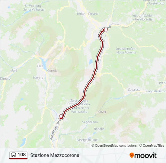 108 Bus Line Map
