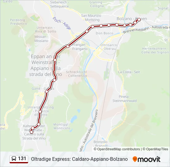 131 Bus Line Map