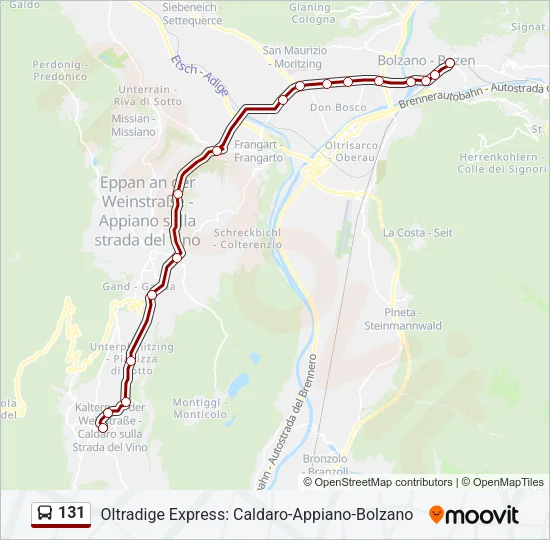131 Bus Line Map