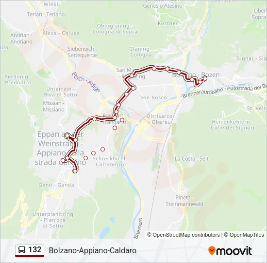 132 Bus Line Map